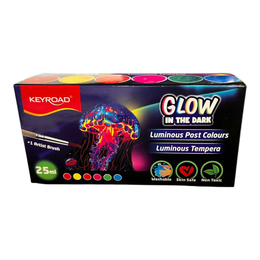 TEMPERA 25ml.ESCOLAR LUMINOSAS x6u.KEYROAD